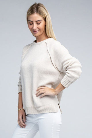 Beige Raglan Chenille Sweater - MOD&SOUL - Contemporary Women's Clothing