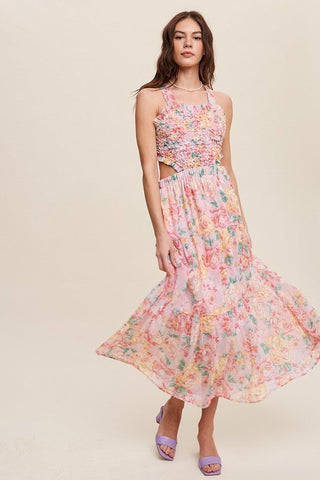 Floral Bubble Textured Maxi Dress - MOD&SOUL - Contemporary Women's Clothing