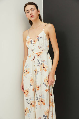 Floral Button Down Cami Midi Dress - MOD&SOUL - Contemporary Women's Clothing