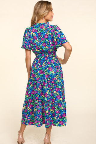 Floral Short Sleeve Dress with Pockets - MOD&SOUL - Contemporary Women's Clothing
