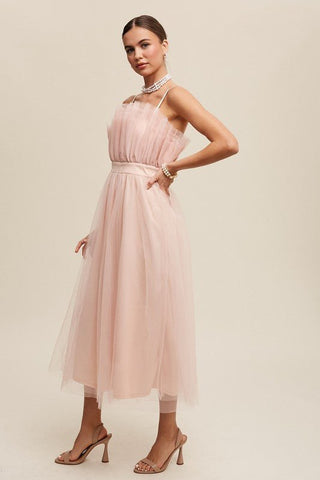 Frill Tulle Maxi Dress - MOD&SOUL - Contemporary Women's Clothing