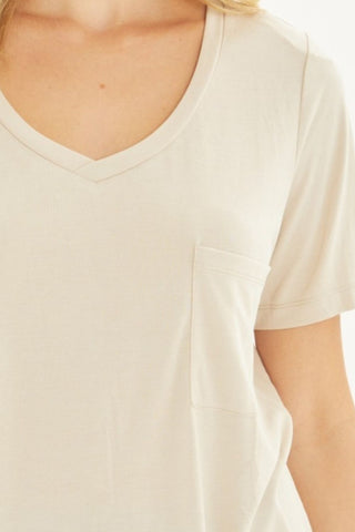 V-Neck Short Sleeve T-Shirt - MOD&SOUL - Contemporary Women's Clothing