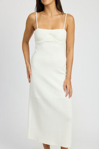 White Ribbed Midi Dress - MOD&SOUL - Contemporary Women's Clothing
