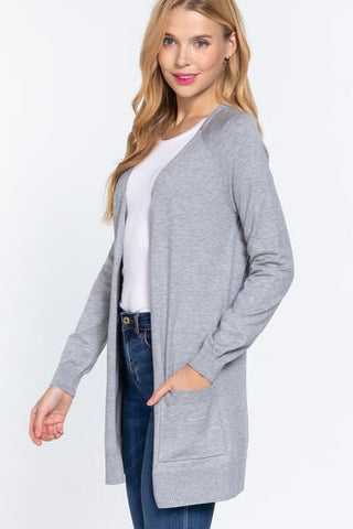 ACTIVE BASIC Open Front Long Sleeve Cardigan - MOD&SOUL - Contemporary Women's Clothing