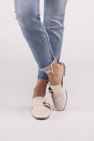 Buckle Backless Slides Loafer Shoes - MOD&SOUL - Contemporary Women's Clothing