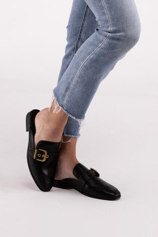 Buckle Backless Slides Loafer Shoes - MOD&SOUL - Contemporary Women's Clothing