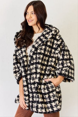 Checkered Hooded Jacket - FINAL SALE - MOD&SOUL - Contemporary Women's Clothing