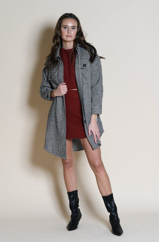 Checkered Long Shacket - Outerwear - Lilou - MOD&SOUL