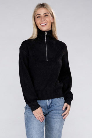 Easy-Wear Half-Zip Pullover - MOD&SOUL - Contemporary Women's Clothing