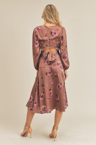 Floral Satin Midi Skirt - MOD&SOUL - Contemporary Women's Clothing