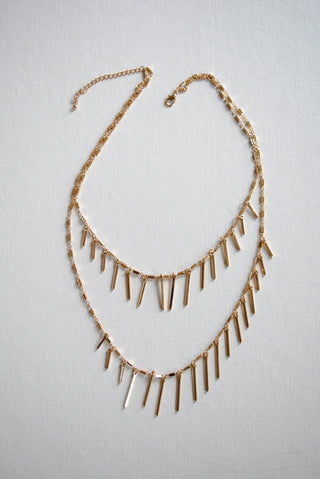 Gold Bar Fringe Necklace - Necklace - MOD&SOUL Vintage Style Contemporary Fashion Jewelry - MOD&SOUL