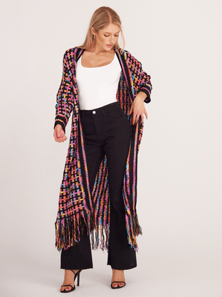 Knitted Fringed Long Cardigan Duster HFLHHS5DCL - MOD&SOUL - Contemporary Women's Clothing