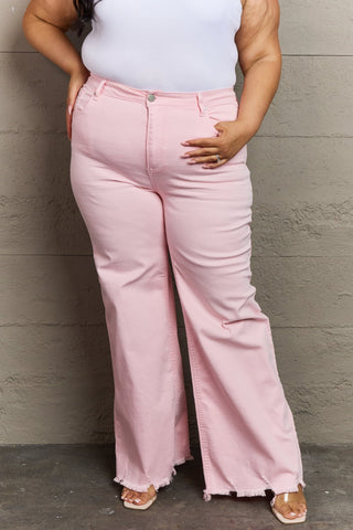 Light Pink High Waist Wide Leg Jeans -  - Trendsi - MOD&SOUL