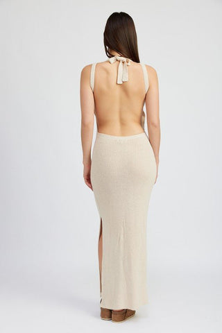 Open Back Halter Maxi Dress - MOD&SOUL - Contemporary Women's Clothing
