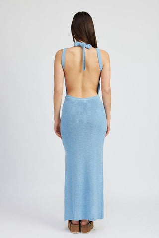 Open Back Halter Maxi Dress - MOD&SOUL - Contemporary Women's Clothing