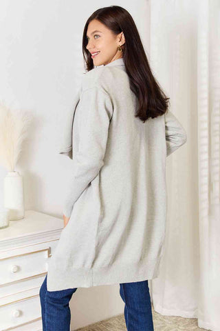Open Front Duster Cardigan with Pockets -  - Trendsi - MOD&SOUL