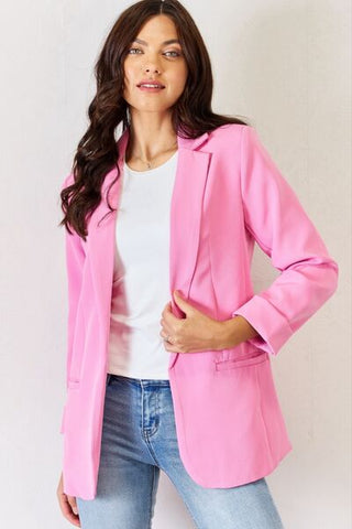 Pink Open Front Blazer - MOD&SOUL - Contemporary Women's Clothing