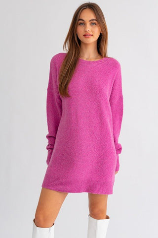 Pink Oversized Sweater Dress -  - LE LIS - MOD&SOUL