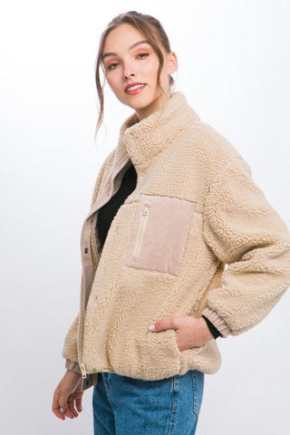 Sherpa Puffer Jacket - MOD&SOUL - Contemporary Women's Clothing