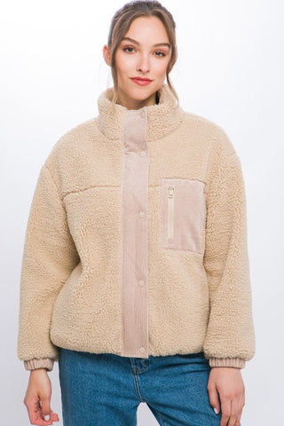 Sherpa Puffer Jacket - MOD&SOUL - Contemporary Women's Clothing