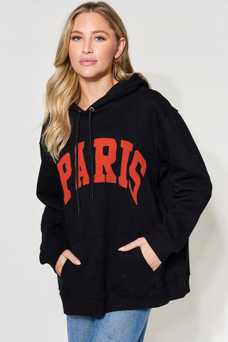 Simply Love Full Size PARIS Long Sleeve Drawstring Hoodie - MOD&SOUL - Contemporary Women's Clothing
