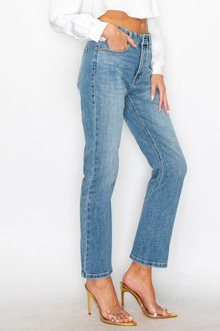 Tummy Control High Rise Straight Jeans - MOD&SOUL - Contemporary Women's Clothing