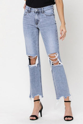 Ultra High Rise 90's Straight Crop Jeans - MOD&SOUL - Contemporary Women's Clothing