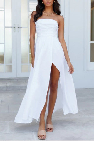 White Strapless Maxi Dress - Dress - One and Only Collective Inc - MOD&SOUL