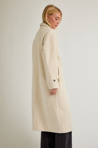 Cream Lapel Collar Coat