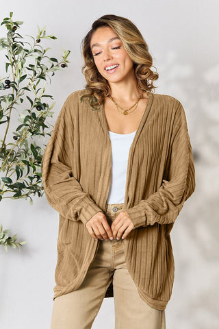 Basic Bae Full Size Ribbed Cocoon Cardigan - MOD&SOUL - Contemporary Women's Clothing