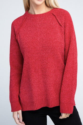 Beige Raglan Chenille Sweater - MOD&SOUL - Contemporary Women's Clothing