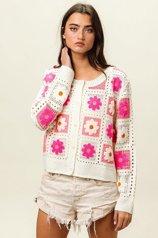 Crochet Floral Cardigan - MOD&SOUL - Contemporary Women's Clothing