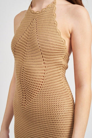 Crochet Halter Midi Dress - MOD&SOUL - Contemporary Women's Clothing