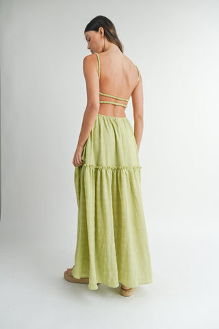 Cutout Waist Backless Maxi Dress - MOD&SOUL - Contemporary Women's Clothing