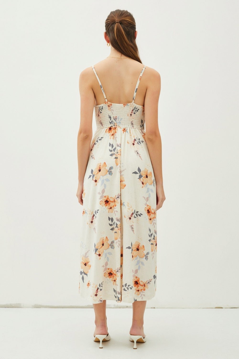 floral camisole midi dress Floral Print Cami Midi Dress