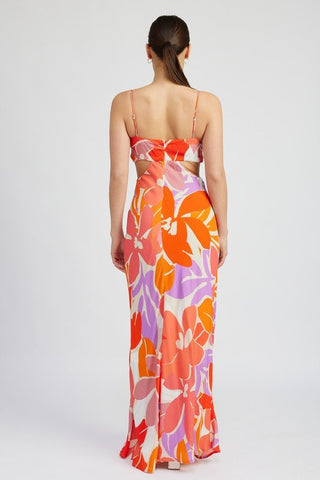Floral Cutout Maxi Dress - MOD&SOUL - Contemporary Women's Clothing