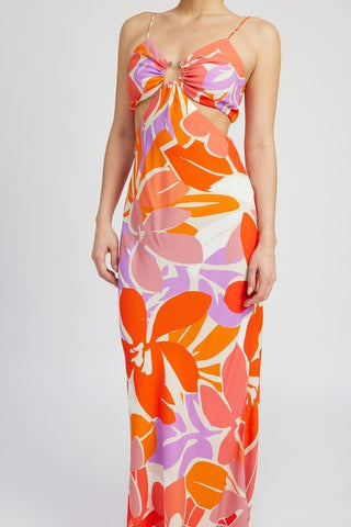 Floral Cutout Maxi Dress - MOD&SOUL - Contemporary Women's Clothing
