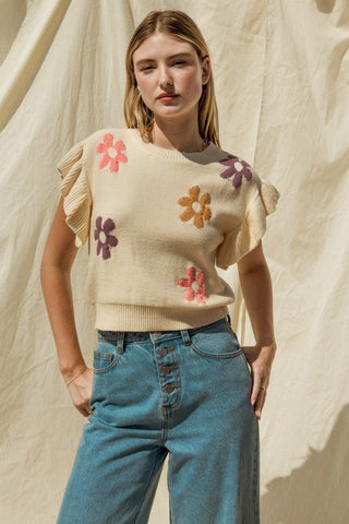 Floral Knit Top - MOD&SOUL - Contemporary Women's Clothing