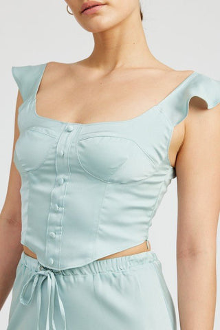 PUFF SLEEVE BUSTIER TOP - MOD&SOUL - Contemporary Women's Clothing
