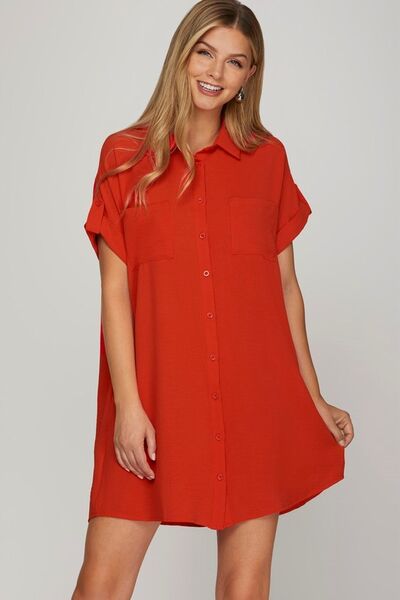 Red Short Sleeve Shirt Dress | Work & Play Dress | Mod & Soul MOD&SOUL - Contemporary Women's Clothing Red Short Sleeve Shirt Dress | Work & Play Dress | Mod & Soul MOD&SOUL - Contemporary Women's Clothing
