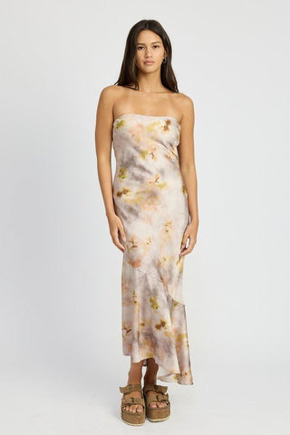Strapless Asymmetrical Hem Dress - MOD&SOUL - Contemporary Women's Clothing