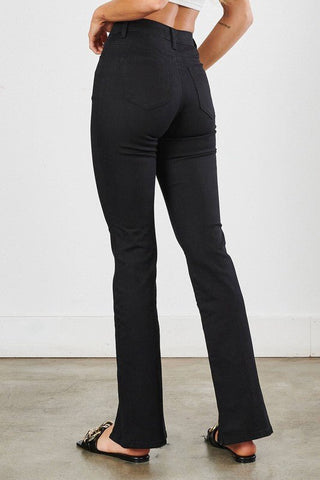 Black Front Slit Slim Bootcut Jeans -  - Vibrant M.i.U - MOD&SOUL