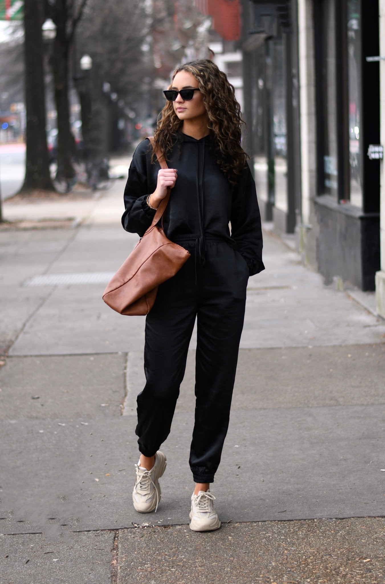 Black Satin Sweat Set Jogger Set Outfit Set – MOD&SOUL