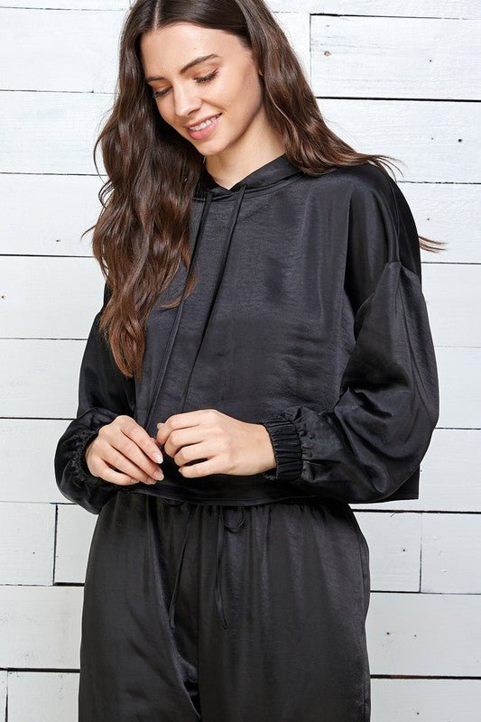 satin dress sweat Primavera Couture -4517 Satin Sequin and beaded gown with Sweat Heart Neck. 12 / Black