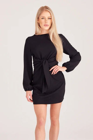 Black Waist Tie Mini Dress - FINAL SALE - MOD&SOUL - Contemporary Women's Clothing