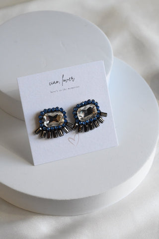 Blue Rhinestone Stud Earrings - Earrings - ciao lover - MOD&SOUL