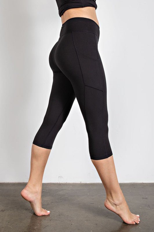Women's Full Length Wide Waistband Butter Soft Yoga Leggings With Side  Pockets 