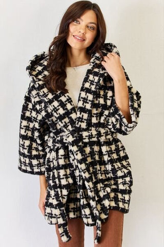 Checkered Hooded Jacket - FINAL SALE - MOD&SOUL - Contemporary Women's Clothing