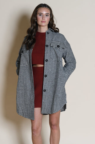 Checkered Long Shacket - Outerwear - Lilou - MOD&SOUL