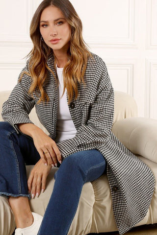 Checkered Long Shacket - MOD&SOUL - Contemporary Women's Clothing